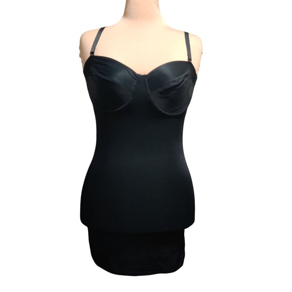 Shapewear slip 38C womens black firm control underwire vintage Nancy Ganz 08322 - Picture 1 of 12